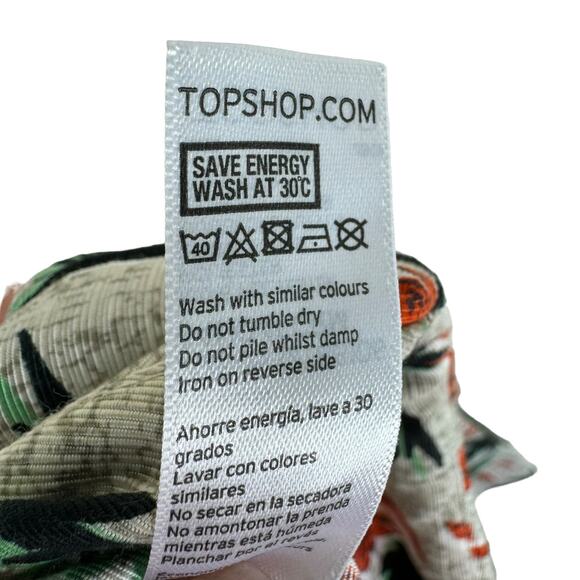 TopShop Tropical Print Palm Tree Mini Skirt Skort Shorts Resort Wear Size 6 - Picture 7 of 8